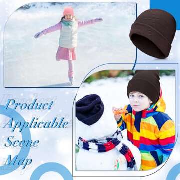 Handepo 200 Pack Kids Winter Beanies Knitted Bulk Child Warm Cold Weather Hat Cap Thick Assorted for...