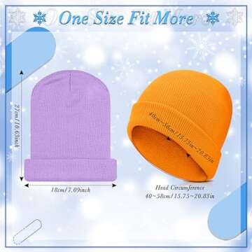 Handepo 200 Pack Kids Winter Beanies Knitted Bulk Child Warm Cold Weather Hat Cap Thick Assorted for Boy Girl Unisex Children Gift, 25 Colors