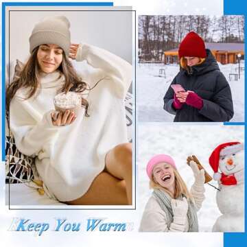 Handepo 200 Pack Kids Winter Beanies Knitted Bulk Child Warm Cold Weather Hat Cap Thick Assorted for Boy Girl Unisex Children Gift, 25 Colors