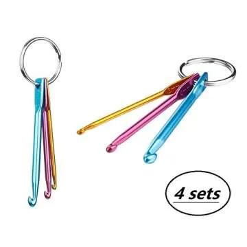 Mini Keychain Aluminum Crochet Hooks for Crafters
