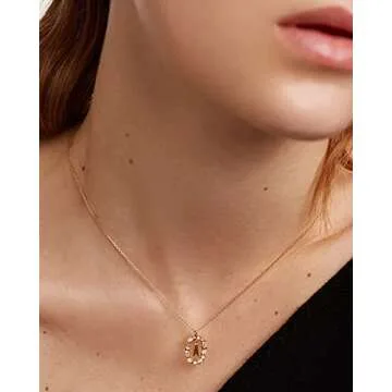 BAMERAL Initial Necklace, 14K Gold Plated Cubic Zirconia Tiny Letter C Necklace Personalized Monogra...