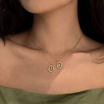 BAMERAL Initial Necklace, 14K Gold Plated Cubic Zirconia Tiny Letter C Necklace Personalized Monogram Name Necklace for Women Jewelry Mother’s Day Gifts