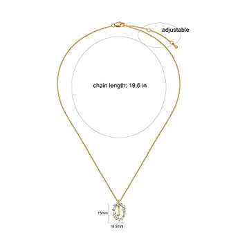 BAMERAL Initial Necklace, 14K Gold Plated Cubic Zirconia Tiny Letter C Necklace Personalized Monogram Name Necklace for Women Jewelry Mother’s Day Gifts