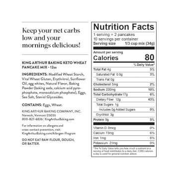 King Arthur Keto Pancake Mix - Low Carb High Protein Breakfast