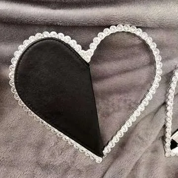 Women's Evening Clutch Bag, Heart Rhinestone Diamond Clutch Purse Wedding Party Purse Handbag for Women (black)