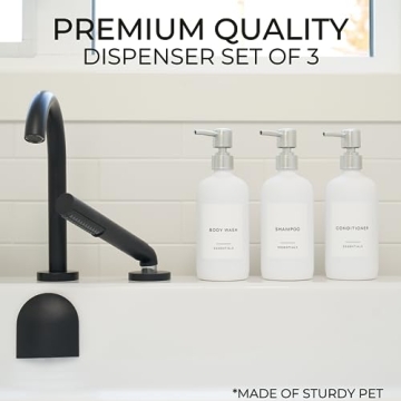 Elegant 3-Piece Shower Dispenser Set - Modern Bathroom Upgrade
