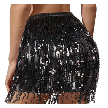 Rave Skirt Space Cowgirl Costume with Sequin Fringe
