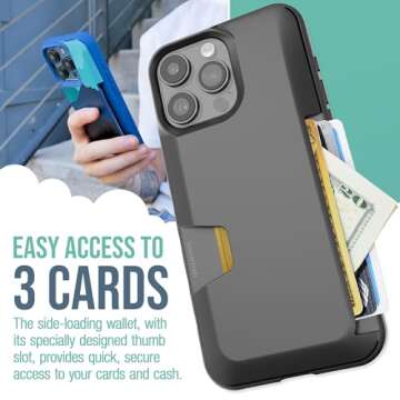 Smartish iPhone 15 Pro Max Wallet Case - Wallet Slayer Vol. 1 [Slim + Protective] Credit Card Holder...