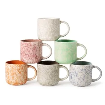 MONITO Large 12 OZ Ceramic Coffee Mugs Set of 6 - Perfect for Home & Office