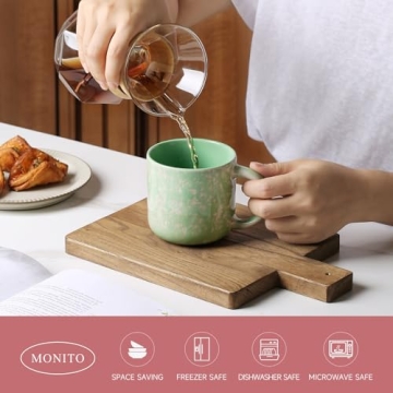 MONITO Set of 6 Large 12 OZ Ceramic Coffee Mugs