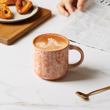 MONITO Set of 6 Large 12 OZ Ceramic Coffee Mugs