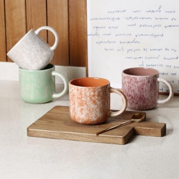 MONITO Set of 6 Large 12 OZ Ceramic Coffee Mugs