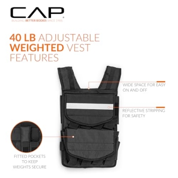 CAP Adjustable Weighted Vest 40 Lb Durable Fitness Gear