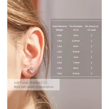 "STUNNING FLAME" 18K Gold Plated Silver Brilliant Cut Simulated Diamond Cubic Zirconia Stud Earrings(white-gold-plated-silver, 1.0)