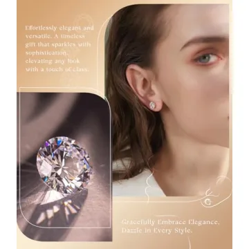 "STUNNING FLAME" 18K Gold Plated Silver Brilliant Cut Simulated Diamond Cubic Zirconia Stud Earrings(white-gold-plated-silver, 1.0)