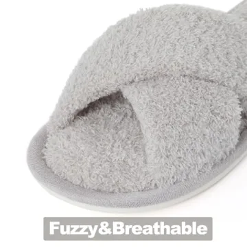 Stylish Evshine Women's Fuzzy Slippers with Memory Foam Comfort