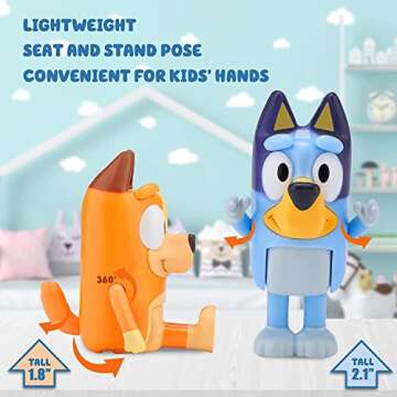 8 PCS Wolfs-Bluey Figures Toys Playset, Wolves-Bluey Action Figurines Family and Friends Set; Bingo, Bandit, Chilli, Coco, Snickers, Rusty and Muffin - Cake Toppers 2.5-3"