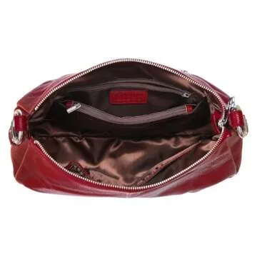 Stylish HESHE Leather Hobo Shoulder Handbag for Women