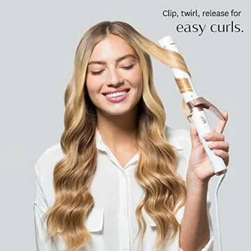 T3 Polished Curls 1.25" Interchangeable Clip Barrel Compatible with Convertible Base, with Custom Blend Ceramic Barrel for Shiny, Long-Lasting Curls