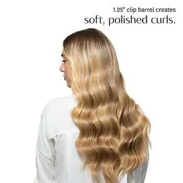T3 Polished Curls 1.25" Interchangeable Clip Barrel Compatible with Convertible Base, with Custom Blend Ceramic Barrel for Shiny, Long-Lasting Curls