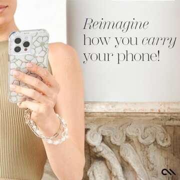 Case-Mate Phone Charm with Beaded Pearls and Crystals - Detachable Anti Theft Strap - Hands-Free iPh...