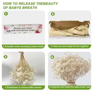 2000+ Dried Babys Breath Flowers Bulk - 17" Ivory White Dried Flower Bouquet, Real Natural Gypsophila Branches for Vase Filler, Wedding, Table Centerpiece, Home Decor, DIY Wreath Floral, Crafts