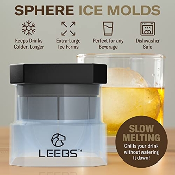 LEEBS Silicone Ice Ball Maker - Perfect for Whisky Drinks