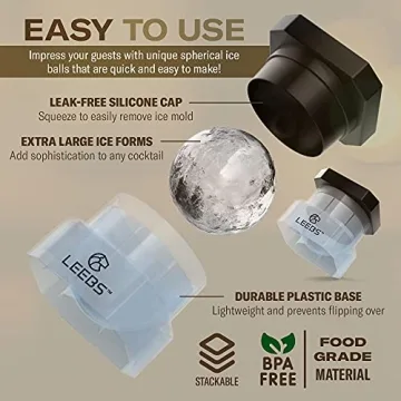 LEEBS Silicone Ice Ball Maker - Perfect for Whisky Drinks