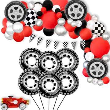 30 Inch Wheel Balloons, Race Car Tire Balloons, Racing Cars Wheels Theme Birthday Party Decorations ...
