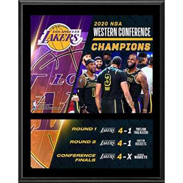 Los Angeles Lakers 12.5" x 15" 2020 NBA Western Conference Finals Champions Road Through Sublimated ...