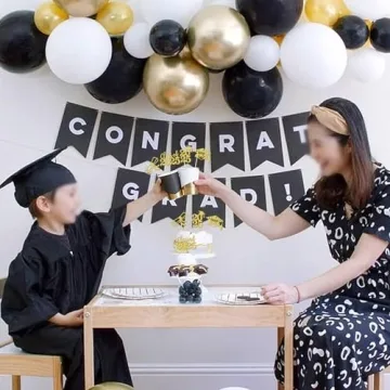 2025 Graduation Theme Cupcake Toppers - 24 PCS Glitter Picks