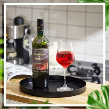 DoubleFill 11.8" Black Round Metal Serving Tray Set