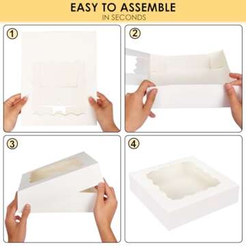 Moretoes Bakery Boxes - 24pcs Auto-Popup Gift Boxes