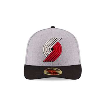 NBA Portland Trail Blazers Men's Low Profile 59FIFTY Fitted Cap, 7.5, Heather Gray