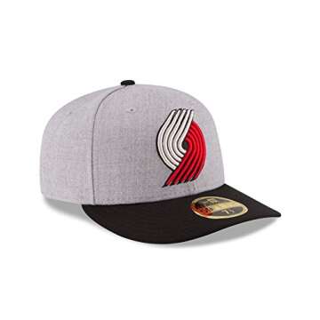 NBA Portland Trail Blazers Men's Low Profile 59FIFTY Fitted Cap, 7.5, Heather Gray