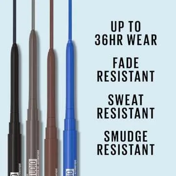 Maybelline Tattoo Studio Automatic Gel Pencil Waterproof Eyeliner, Blendable, Smudge Resistant, Matte Eyeliner For Up To 36HR Wear, Expressotini (Smokey Brown), Packaging May Vary