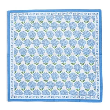 Two's Company Hydrangea Set of 4 Napkins Cotton