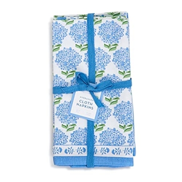 Two's Company Hydrangea Set of 4 Napkins Cotton