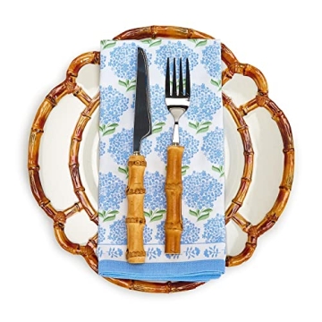 Two's Company Hydrangea Set of 4 Napkins Cotton