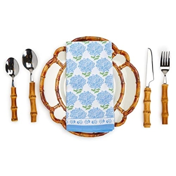 Two's Company Hydrangea Set of 4 Napkins Cotton