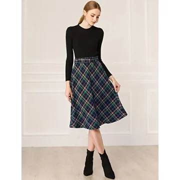 Trendy Tartan Plaid Midi Skirt for Women - Perfect for Holidays