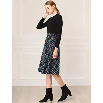 Trendy Tartan Plaid Midi Skirt for Women - Perfect for Holidays