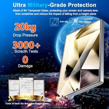 3 Pack Screen Protector for Samsung Galaxy S25 Ultra 6.9 Inch, 9H Tempered Glass, Ultrasonic Fingerprint Unlock, Case Friendly Tempered Glass Screen Protector for Samsung Galaxy S25 Ultra