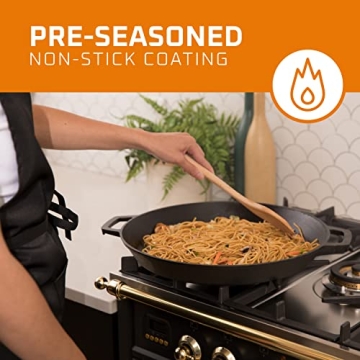 Bruntmor 16 Inch Pre Seasoned Cast Iron Skillet