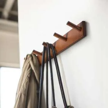 Evory Coat Rack Wall Mount - Durable Wooden Hooks
