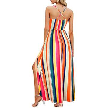 II ININ Women's 2024 Summer Beach Wedding Guest Dresses V Neck Spaghetti Strap Hawaiian Vacation Long Maxi Dress