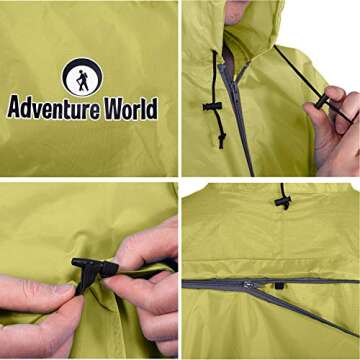 Adventure World Lightweight Backpack Poncho - Waterproof Protection