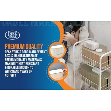 Desk York Cable Management Box - Hide Power Strips Effectively