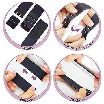 Dreamlover Elastic Bands for Wig, Adjustable Wig Strap to Secure Wig, Wig Band with Hooks for Sewing, 4 Sets