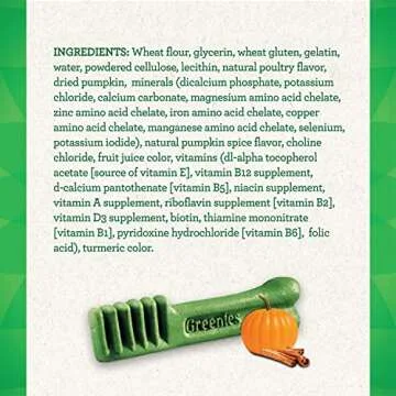 Greenies Pumpkin Spice Flavor Teenie Size, Veterinarian-Recommended for Dental Care, Dog Treat Chews, Limited Edition, 12 oz., Pouch (43 Treats)